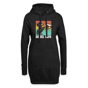 Dackel Papa Hund Motiv Lustig Vatertag Teckel - Hoodie-Kleid - Schwarz - Vorne
