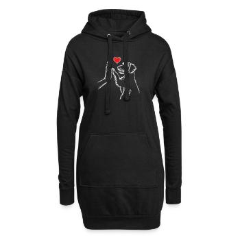 Dackel Hund Rauhaardackel Dackelliebhaber Teckel - Hoodie-Kleid - Schwarz - Vorne