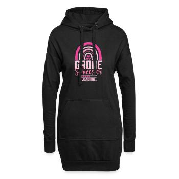 Große Schwester Regenbogen Geschwisterkind Baby - Hoodie-Kleid - Schwarz - Vorne