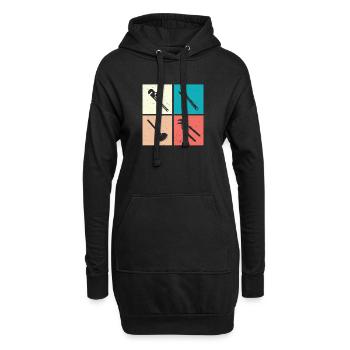 Chauffagiste Plombier Plombier de construction chauffage - Sweat-shirt à capuche long Femme - noir - Devant