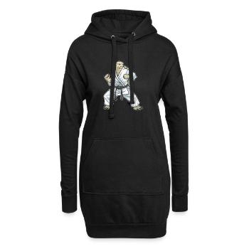 Tortue Karaté Arts Martiaux - Sweat-shirt à capuche long Femme - noir - Devant