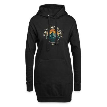 Randonnée pour sauver la Terre Paysage - Sweat-shirt à capuche long Femme - noir - Devant