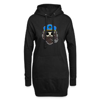 Crâne Capitaine - Crâne avec casquette de capitaine - Sweat-shirt à capuche long Femme - noir - Devant
