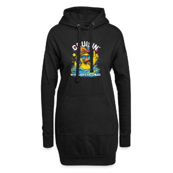 Gummienten-Crew genießt Kreuzfahrt - Hoodie-Kleid - Schwarz - Vorne
