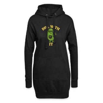 Dill With It – Concombre frais avec café - Sweat-shirt à capuche long Femme - noir - Devant