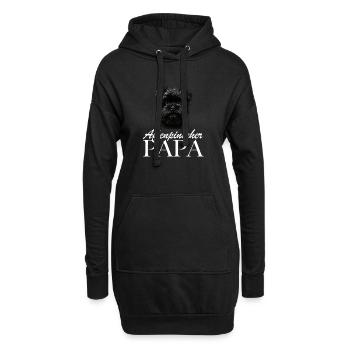 Photo de chien avec un look rapide de schnauzer - Sweat-shirt à capuche long Femme - noir - Devant
