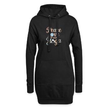 Paix, amour et yoga, s’épanouissent Design - Sweat-shirt à capuche long Femme - noir - Devant