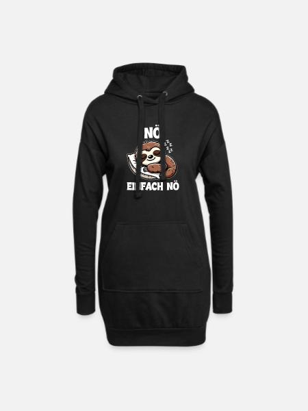Nö Einfach Nö Faultierliebhaber Faultiere Faultier - Hoodie-Kleid - Schwarz