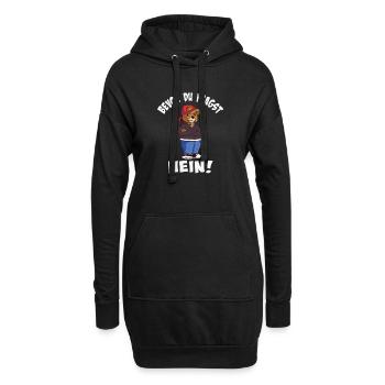 Style ours cool avec chapeau tendance - Sweat-shirt à capuche long Femme - noir - Devant