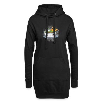Kawaii Guacamole Bowl with Cute Chip Smiling Face - Hoodie-Kleid - Schwarz - Vorne