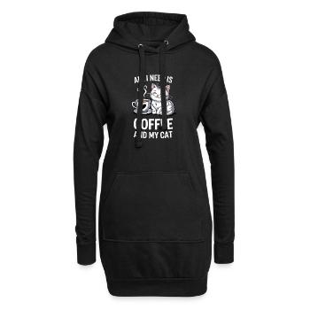 Conception de citation de café et de chat - Sweat-shirt à capuche long Femme - noir - Devant