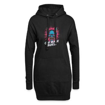 Masque Oni éclatant de la culture pop esthétique japonaise - Sweat-shirt à capuche long Femme - noir - Devant