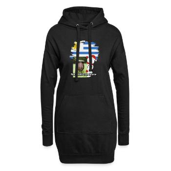 Weihnachtsfeier mit Mate und Schneemann - Hoodie-Kleid - Schwarz - Vorne