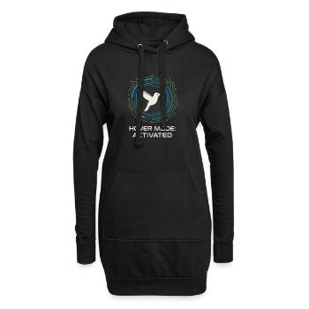 Drôle Colibri Mem Petit Oiseau Grande Énergie - Sweat-shirt à capuche long Femme - noir - Devant