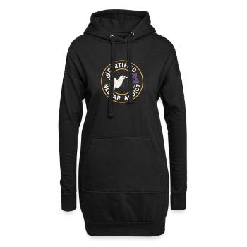 Drôle Colibri Mem Petit Oiseau Grande Énergie - Sweat-shirt à capuche long Femme - noir - Devant