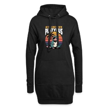 Esthétique amusante Kawaii Platypus - Sweat-shirt à capuche long Femme - noir - Devant
