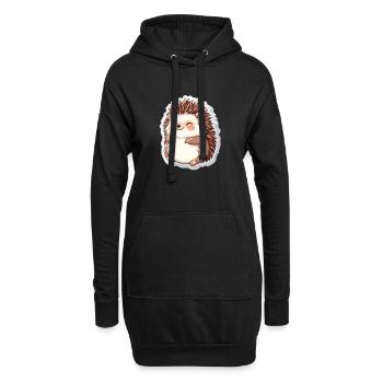 Igel - Hoodie-Kleid - Schwarz - Vorne