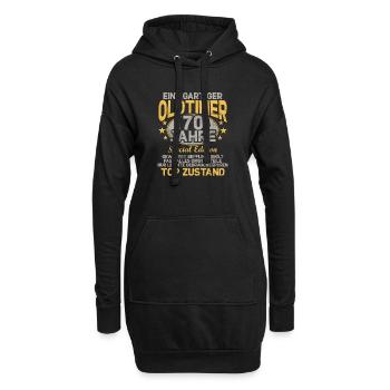 Feier des 70. Geburtstags Lustige Feier 70 Jahre - Hoodie-Kleid - Schwarz - Vorne