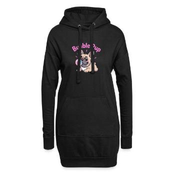 Bubble Pup Bouledogue Français avec bulle de savon - Sweat-shirt à capuche long Femme - noir - Devant
