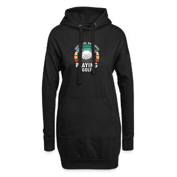 Femme fière qui aime jouer au golf - Sweat-shirt à capuche long Femme - noir - Devant