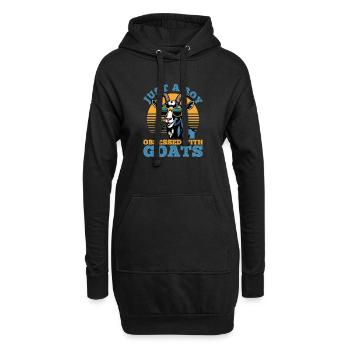 Funny Farm Animal Goat - Hoodie-Kleid - Schwarz - Vorne