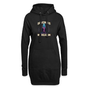  Dancing Is My Religion – Techno Rave - Hoodie-Kleid - Schwarz - Vorne