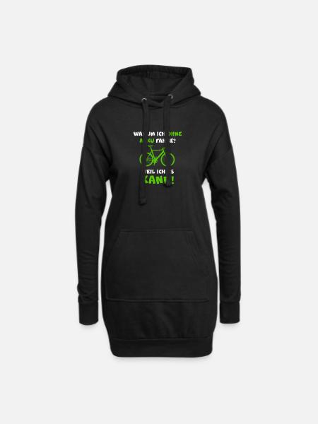 Gravel Bike Rennrad OHNE MOTOR Spruch Anti E-Bike - Hoodie-Kleid - Schwarz