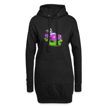 Faultier Auto - Hoodie-Kleid - Schwarz - Vorne