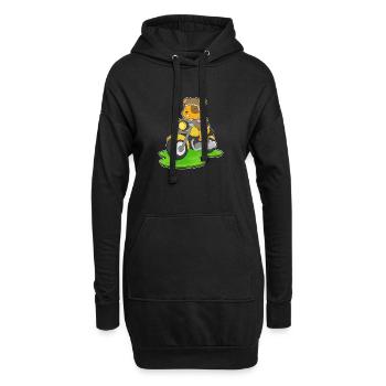 Moto hamster - Sweat-shirt à capuche long Femme - noir - Devant