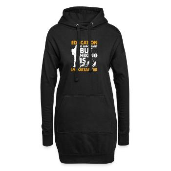Hiking Is Importanter Funny Education Joke - Hoodie Dress - black - Front