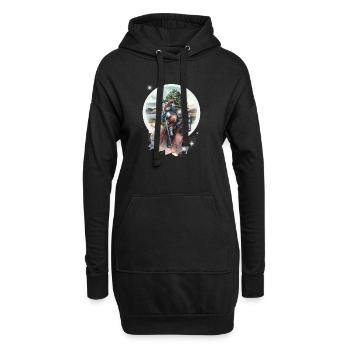 Mittelalter Ritter Krieger König Pferd Kinder - Hoodie-Kleid - Schwarz - Vorne