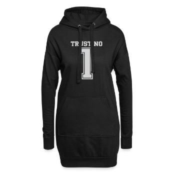 Vertraue niemandem 1 Fette Typografie - Hoodie-Kleid - Schwarz - Vorne