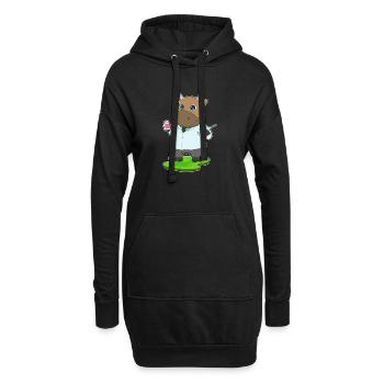 Kuh Arzt Medizin - Hoodie-Kleid - Schwarz - Vorne