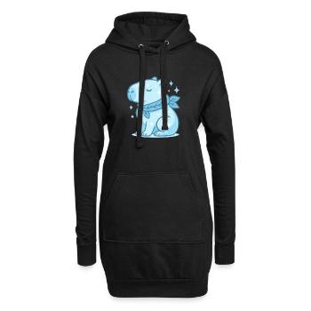 ✨ Winter Capybara – süßes Weihnachtsmotiv - Hoodie-Kleid - Schwarz - Vorne