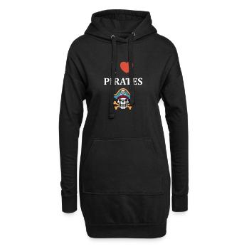 Jadore Pirates Tete de Mort - Sweat-shirt à capuche long Femme - noir - Devant