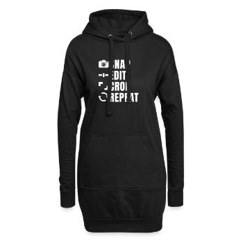 Snap Edit Crop Repeat éditeur et contenu vedio - Sweat-shirt à capuche long Femme - noir - Devant