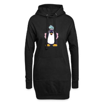 Pinguin Braut Schleier Hochzeit - Hoodie-Kleid - Schwarz - Vorne