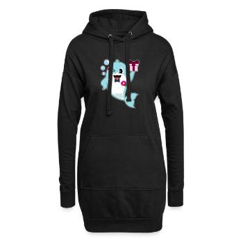 Delfin Bräutigam Fliege Hochzeit - Hoodie-Kleid - Schwarz - Vorne