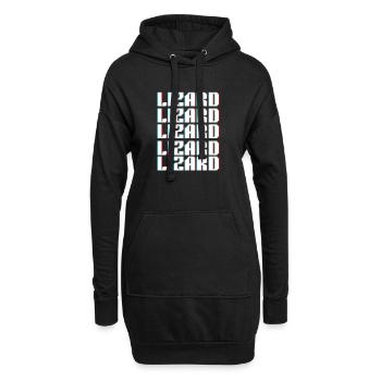 Eidechse - Hoodie-Kleid - Schwarz - Vorne