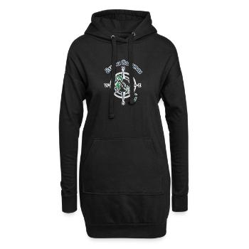 Exuma Bahamas Kompass Grafik - Hoodie-Kleid - Schwarz - Vorne