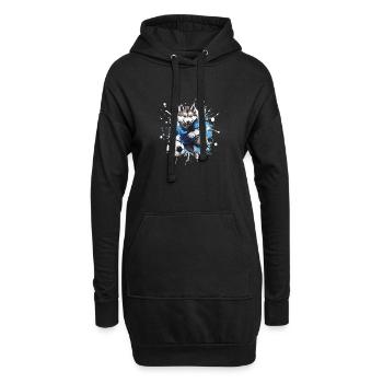 Équipe de football Husky Dog - Sweat-shirt à capuche long Femme - noir - Devant