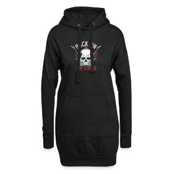 Rock On Stay Strong Rock Band Guitar Music - Hoodie-Kleid - Schwarz - Vorne