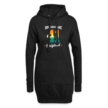 41 Geburtstag - Hoodie-Kleid - Schwarz - Vorne