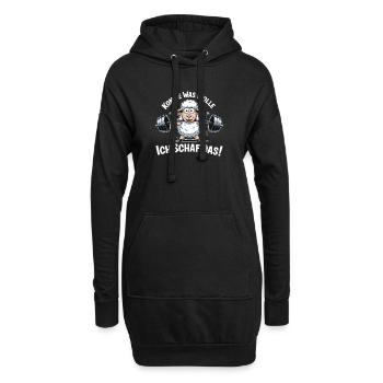 Ich Schaf das – Lustiges Fitness Schaf - Hoodie-Kleid - Schwarz - Vorne