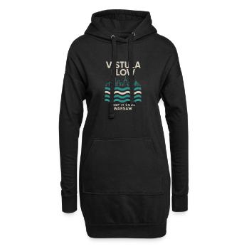 Vistula Flow Warsaw Skyline Design - Hoodie-Kleid - Schwarz - Vorne