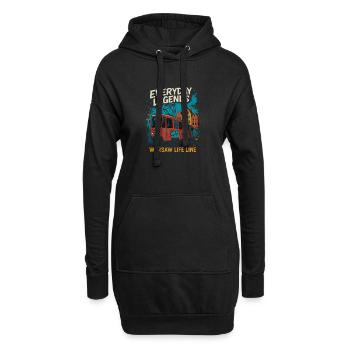 Légendes quotidiennes Varsovie Tram Design - Sweat-shirt à capuche long Femme - noir - Devant