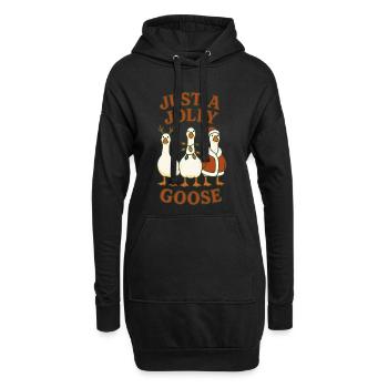 Noël juste une oie joyeuse design amusant - Sweat-shirt à capuche long Femme - noir - Devant