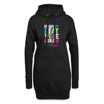 Frequency Beat Vibe Overload Design - Hoodie-Kleid - Schwarz - Vorne