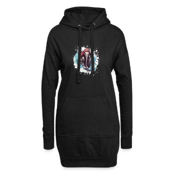 Planche à neige éléphant - Sweat-shirt à capuche long Femme - noir - Devant