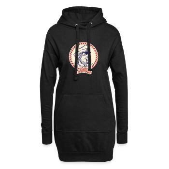 Nautic Design Capitaine Marin Portrait Corde Bordure - Sweat-shirt à capuche long Femme - noir - Devant